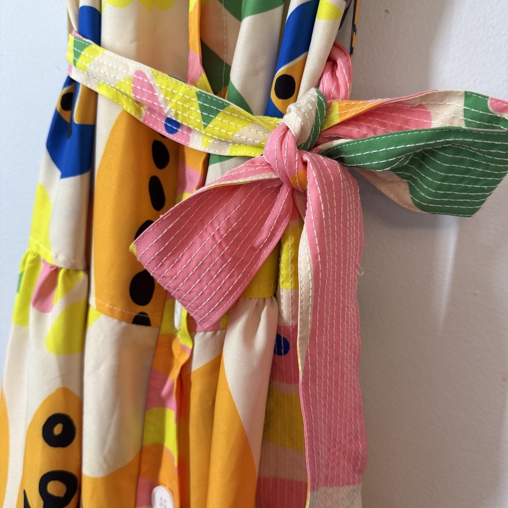 Women's Small Abstract Print Button Down Fun‎ Summer Chic - Picture 6 of 9